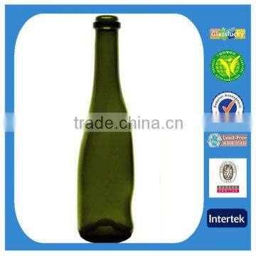 Glasslucky dark green 375ml glass burgundy wine bottle for sale