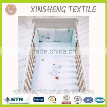 Baby crib bedding set/ New simple fish embroidery design