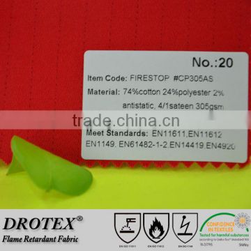 EN ISO 11611 Pyrovatex cotton polyester blend flame retardant fabric