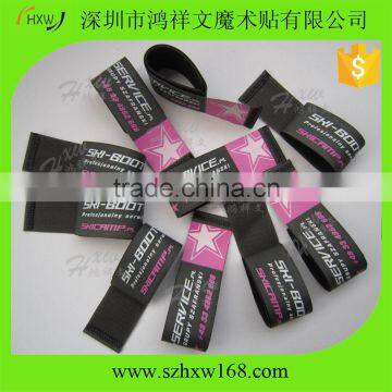 Rubber cross-country snow ski strap with logo printing