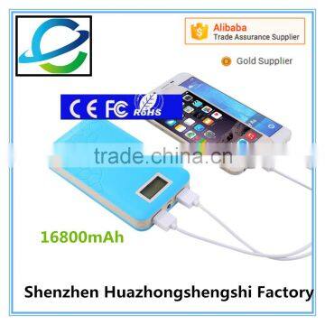 Double Output High Capacity ROHS Thin Li-polymer Battery LED Mobile Power Bank 13200 Mah