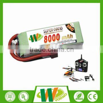 Factory direct 35C-70C 2S 7.4V rc helicopter battery lipo battery 8000mAh lipo battery pack