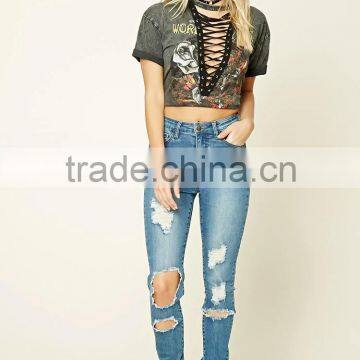 Distressed Skinny Jeans Woman d jeans Popular