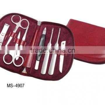 Professional pedicure travel manicure set in leather bag