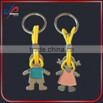 Popular Design Novelty Custom Metal Boy and Girl Kissing Magnetic Couple Key Chain