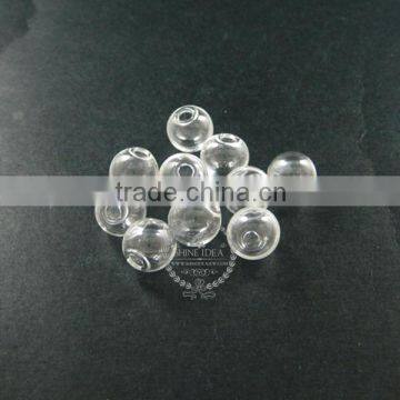 12mm Round Glass Beads Bottles With 2mm Open Mouth Transparent DIY Glass Pendant Charm Findings Supplies 3070076