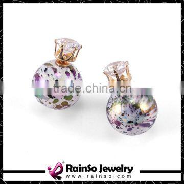 Oiled Painting 1.5cm Round Resin Balls Zircon Double Sides Earrings photo-3