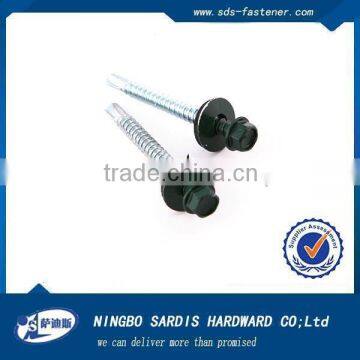 ningbo hex washer head self-drilling screw with EPDM washer for sale