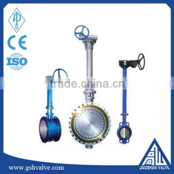 long neck butterfly valve with manual gearbox