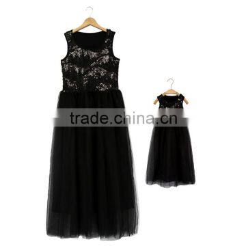 Boutique Fashion New Style Family Matching Outfits Mommy and me Chiffon Maxi Dress Mother and Daughter Dress photo-4