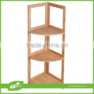 free standing shelving unit/bamboo free standing corner shelves
