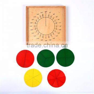 Wooden Math Toy Montessori Circular Math Fraction Division Teaching Aids photo-2