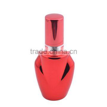 Unique Shaped UV Gel Colored Small Empty Glass Spray Bottle for Perfume With Screw Aluminum Atomizer photo-3