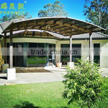 aluminum carport parking shed metal car canopy with polycarbonate arched roof