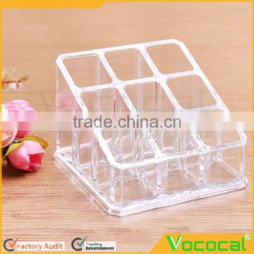 Clear Acrylic 9-hole Lip Gloss Lipstick Nail Polish Cosmetics Makeup Storage Holder Organizer Box