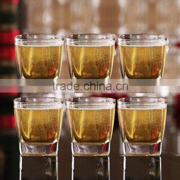 Square 2 oz Shot Glass with Heavy Base, Clear Glass