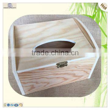 Carved Hinged Mdf Pine Paulownia Wood Tissue Box photo-2