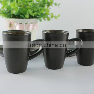 China Supplier New Premium Custom Wholesale Black Porcelain Coffee Cup Saucer photo-4