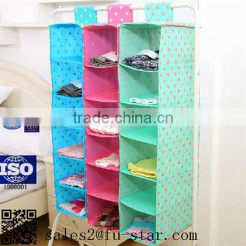 Household 6 shelf non woven folding hanging organizer