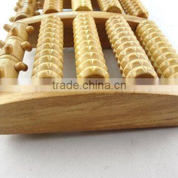 5 Rows Wooden Care Reflexology Relax Relief Stress Health Therapy Foot Roller Massager photo-3