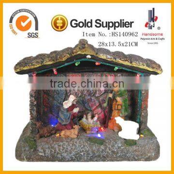 8 Inch Led Christmas Village Houses Resin For Home Decoration