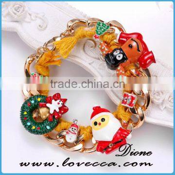 2016 Latest Design Merry Christmas Gift Jewelry Fashion Link Bracelets With Santa Claus and Reindeer photo-5