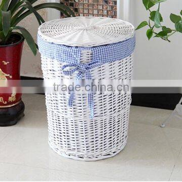 white wicker laundry basket&storage basket