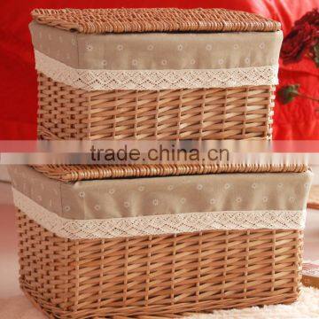 2016 New Design Willow Material Wicker Suitcase for Home Decoration