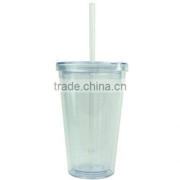 various color BPA free 16oz double wall plastic tumbler