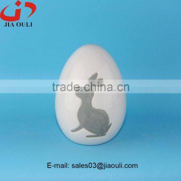 New Design Easter Decoratiosn With Rabbit Ceramic Egg photo-2