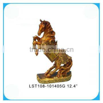 Home Decorative Polyresin Horse Golden Handcrafts