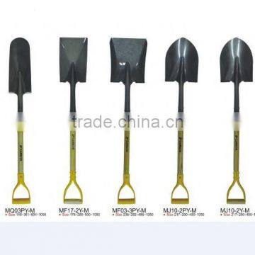 round/square head shovel, carbon steel head, agricultural digging tools