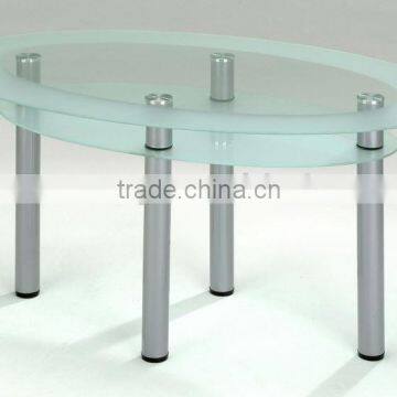 Modern furniture metal legs kitchen table, round glass dining table