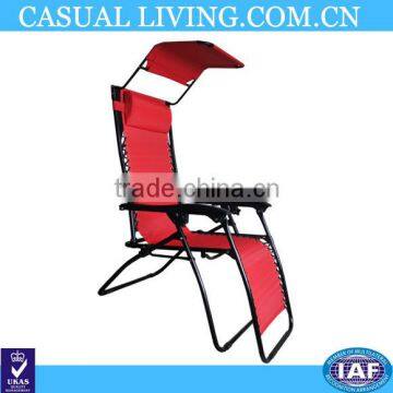 Outdoor funiture Folding recliner zero gravity chair garden loungers with canopy