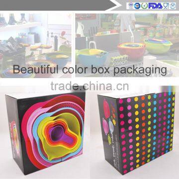 8Pcs/Set Multifunctional Kitchen Rainbow Bowl Measuring Spoon Cup Filter Drain Mixing Salad Food Baking Tools photo-6