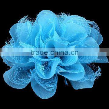 Chiffon and Lace Flower Clip for Kids Hair Accessories for Baby Girl photo-2