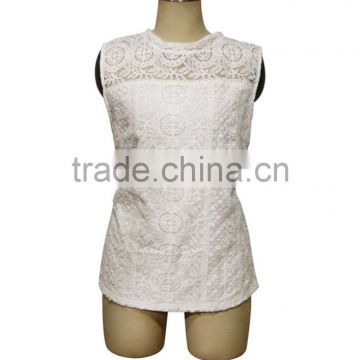 The front lace back jersey white sleeveless tops