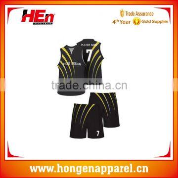 Hongen apparel high quality cheap sublimation printing your own design custom basketball jersey