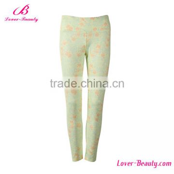 Fast delivery yellow funky printing high waist leggings for women