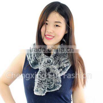 CX-S-92N Hot Selling Fashion Rex Rabbit Fur Lady Scarf photo-4