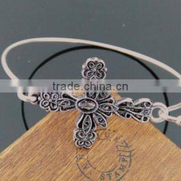 Hot Sale Silver/Gold Plated Wire Bangle Bracelet Copper Adjustable Wire Bangle Bracelet To Add Your Charms photo-4