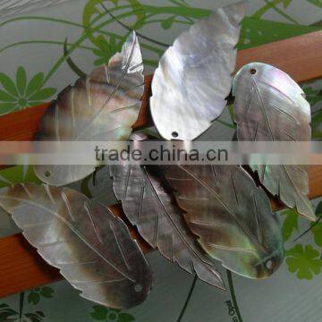Natural Leaf Shape Black Shell Charms Diy Black Shell Charm Pendant Wholesale Jewelry Accessories