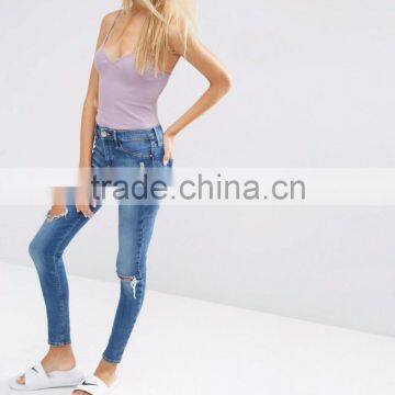 China Women Cami Bodysuit In Rib Plain Sexy Slip Custom Size One Piece Bodysuit photo-5