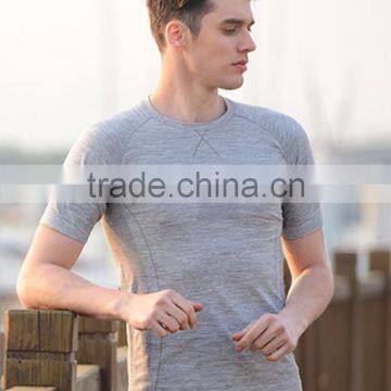 Mens Heather Polyester Spandex Slim Dry Fit Sports Gym T Shirt With Wholesale Price Blank Raglan Short Sleeve Fitted T Shirt