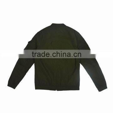 Spring Olive Green Denim Bomber Jacket Mens photo-4