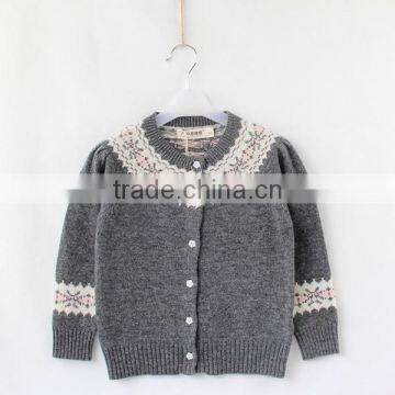 Girls Snowflake Pattern Knitted Christmas Sweater photo-2