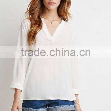 3/4 Sleeves Unlined Semi-sheer Cotton Sarees Blouse Designs for Fashion Woman Blouses photo-2