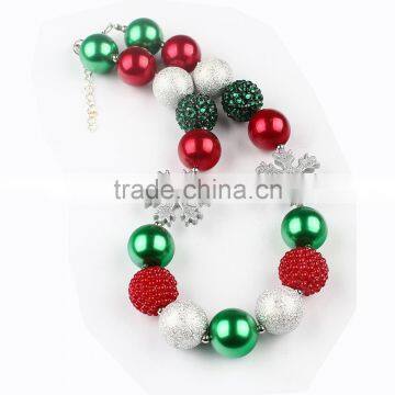 Wholesale 2015 Baby Girls Christmas Bubblegum Bead Necklace