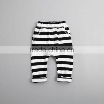 Wholesale stripe 100% cotton children casual pants