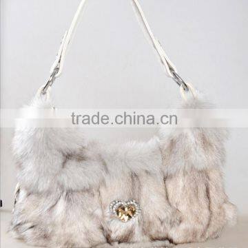 2016 New Shoulder Fashion Fur Bag / Winter Women Real Silver Fox Fur Bag photo-3